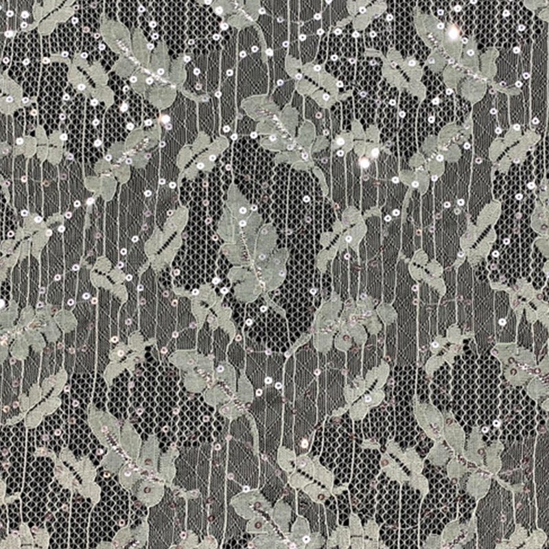 Leaf Sequin Iridescent Polyester Lace Fabric Wholesale Supplier 9